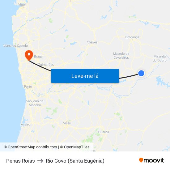 Penas Roias to Rio Covo (Santa Eugénia) map
