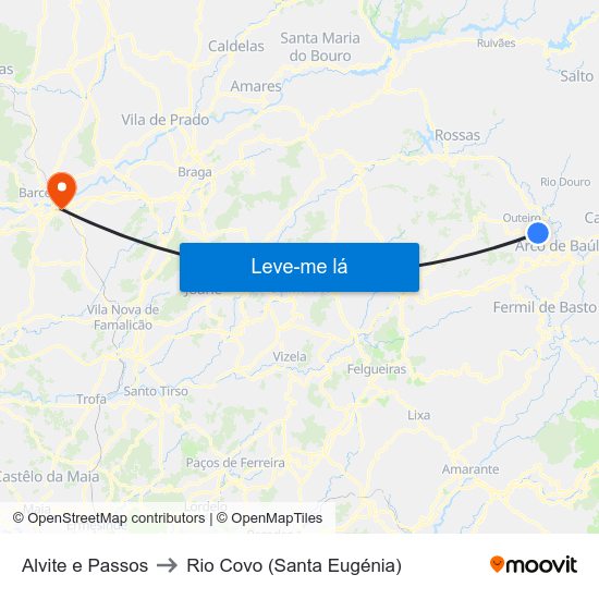 Alvite e Passos to Rio Covo (Santa Eugénia) map
