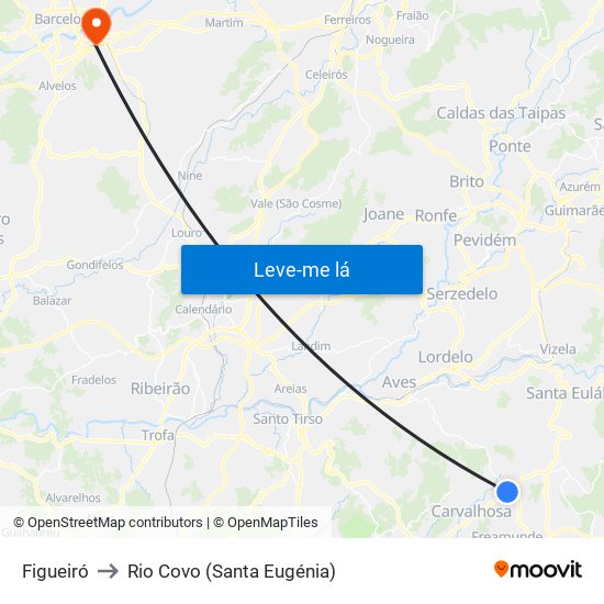 Figueiró to Rio Covo (Santa Eugénia) map