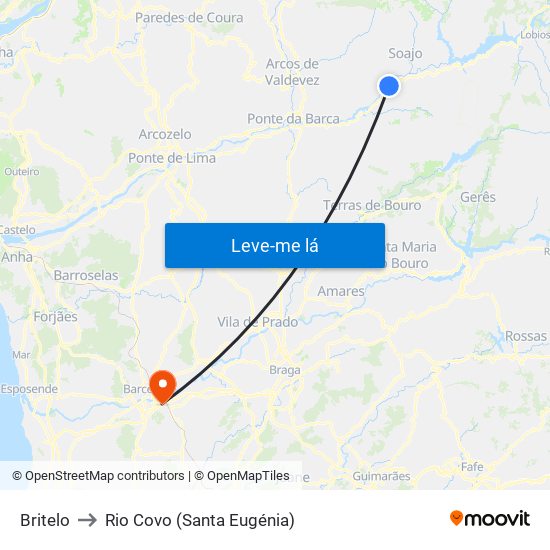 Britelo to Rio Covo (Santa Eugénia) map