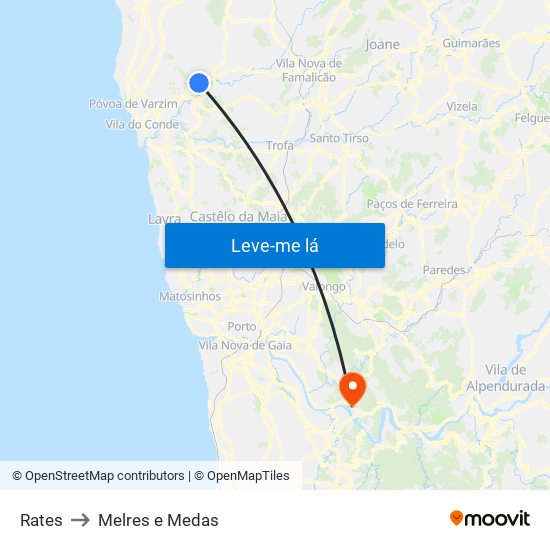 Rates to Melres e Medas map