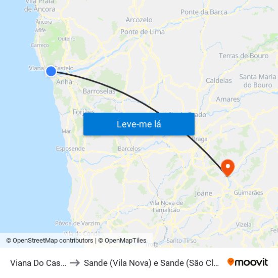 Viana Do Castelo to Sande (Vila Nova) e Sande (São Clemente) map