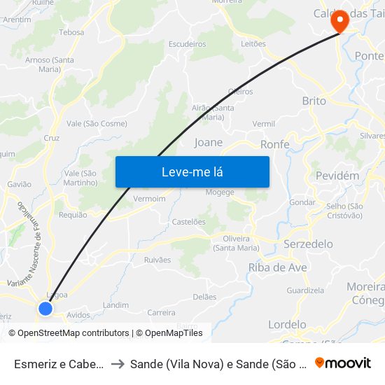 Esmeriz e Cabeçudos to Sande (Vila Nova) e Sande (São Clemente) map