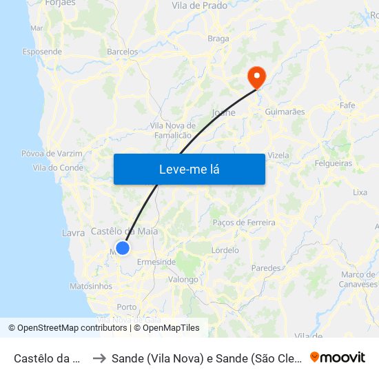 Castêlo da Maia to Sande (Vila Nova) e Sande (São Clemente) map