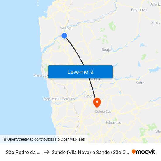 São Pedro da Torre to Sande (Vila Nova) e Sande (São Clemente) map