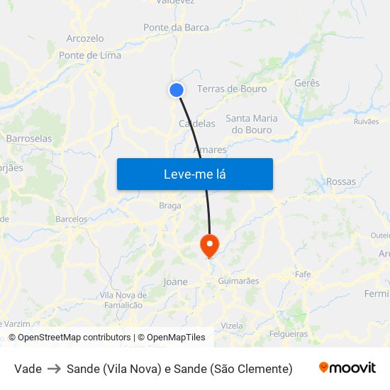 Vade to Sande (Vila Nova) e Sande (São Clemente) map