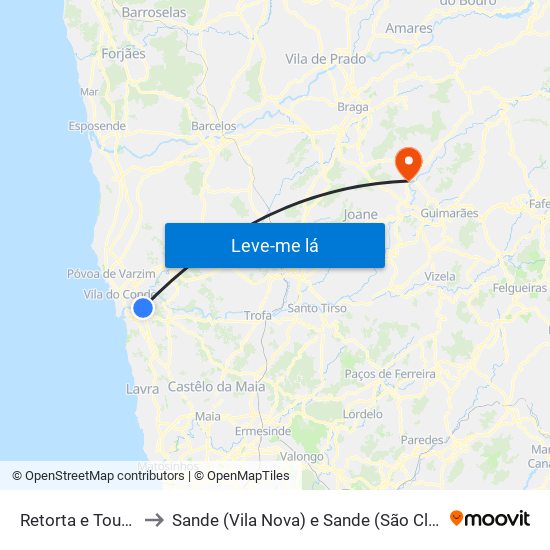 Retorta e Tougues to Sande (Vila Nova) e Sande (São Clemente) map