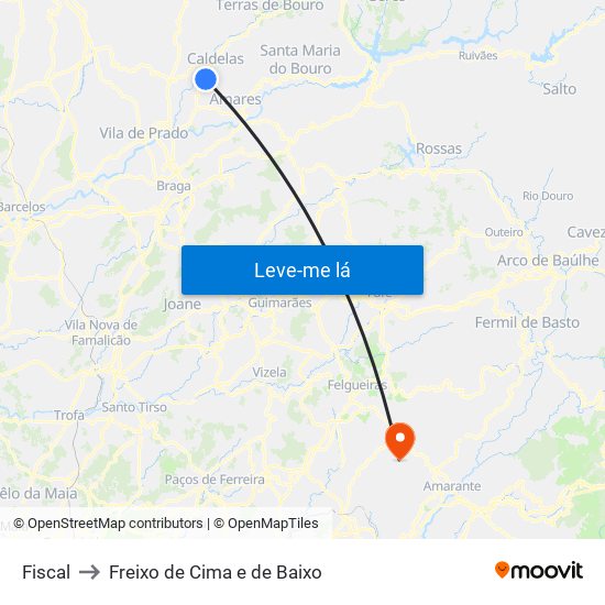 Fiscal to Freixo de Cima e de Baixo map