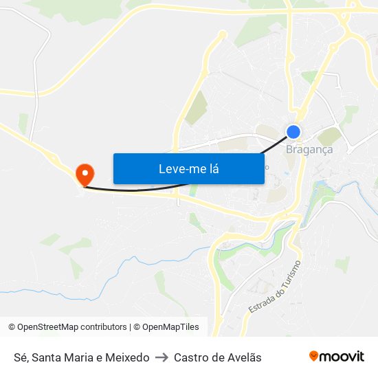 Sé, Santa Maria e Meixedo to Castro de Avelãs map