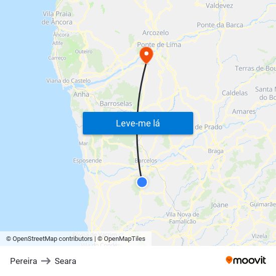 Pereira to Seara map