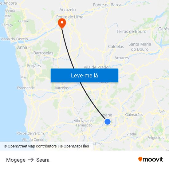 Mogege to Seara map