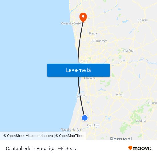 Cantanhede e Pocariça to Seara map