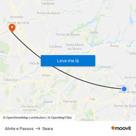 Alvite e Passos to Seara map