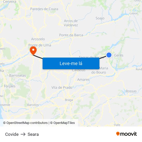 Covide to Seara map