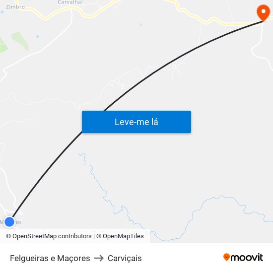 Felgueiras e Maçores to Carviçais map