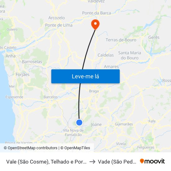 Vale (São Cosme), Telhado e Portela to Vade (São Pedro) map