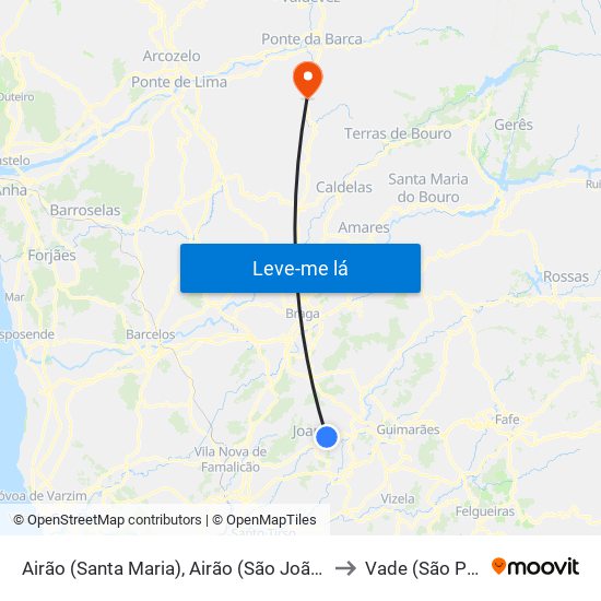 Airão (Santa Maria), Airão (São João) e Vermil to Vade (São Pedro) map