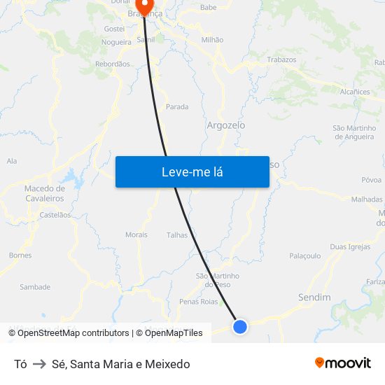 Tó to Sé, Santa Maria e Meixedo map