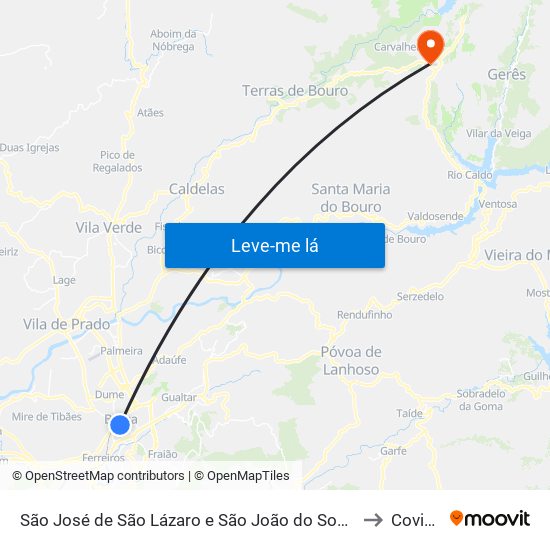 São José de São Lázaro e São João do Souto to Covide map