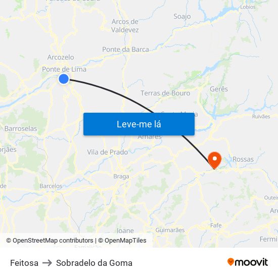 Feitosa to Sobradelo da Goma map