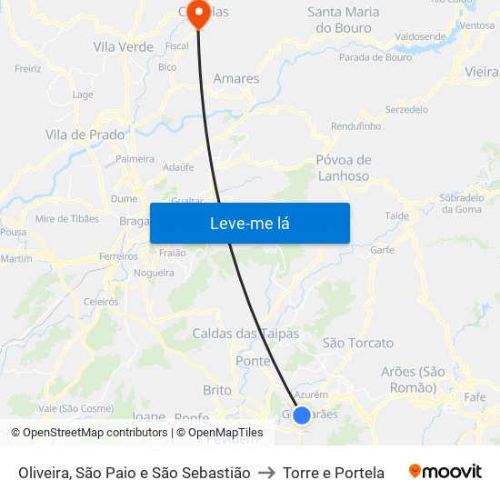 Oliveira, São Paio e São Sebastião to Torre e Portela map