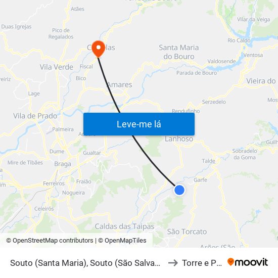 Souto (Santa Maria), Souto (São Salvador) e Gondomar to Torre e Portela map