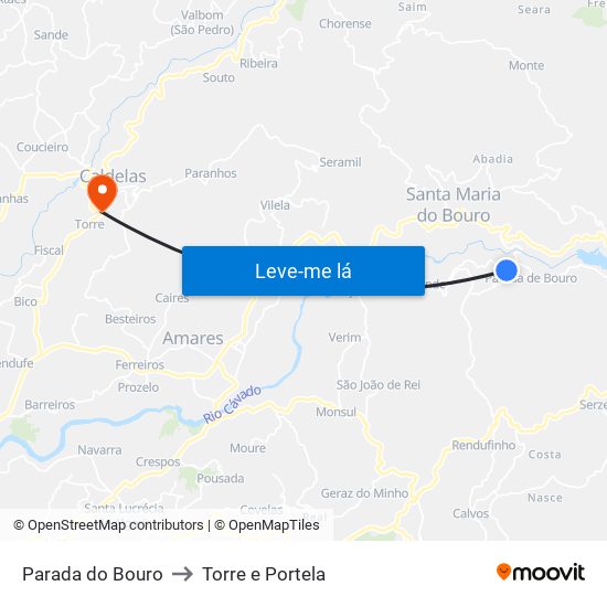 Parada do Bouro to Torre e Portela map