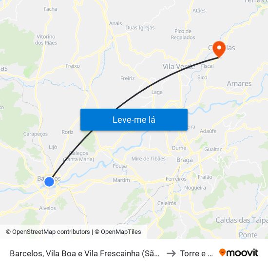 Barcelos, Vila Boa e Vila Frescainha (São Martinho e São Pedro) to Torre e Portela map