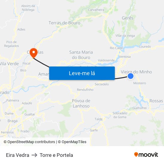 Eira Vedra to Torre e Portela map