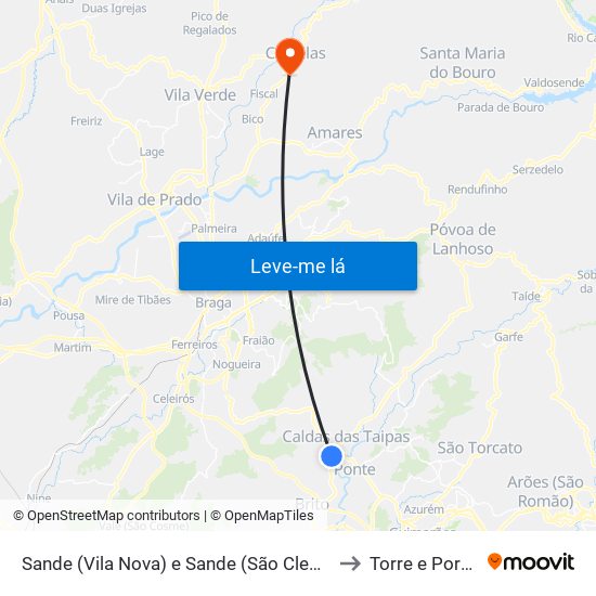 Sande (Vila Nova) e Sande (São Clemente) to Torre e Portela map