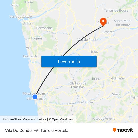 Vila Do Conde to Torre e Portela map