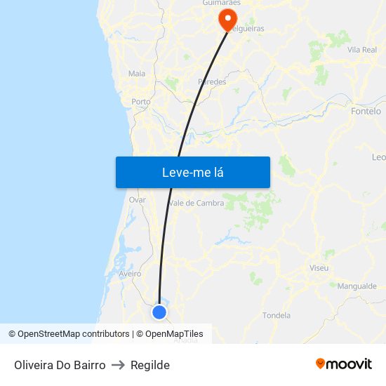 Oliveira Do Bairro to Regilde map