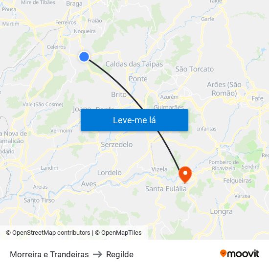 Morreira e Trandeiras to Regilde map