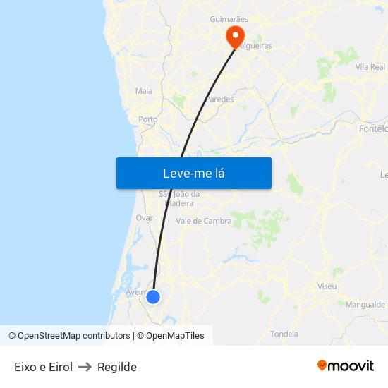 Eixo e Eirol to Regilde map