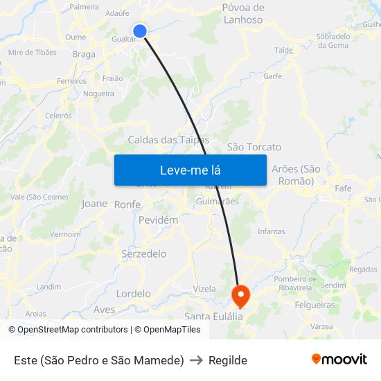 Este (São Pedro e São Mamede) to Regilde map