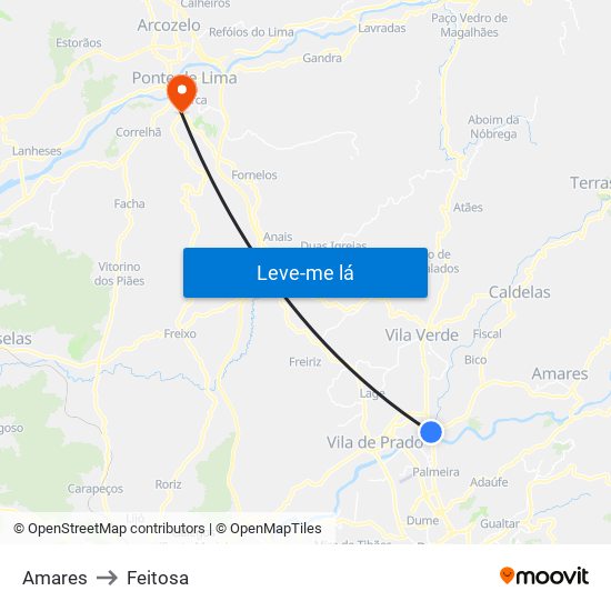 Amares to Feitosa map
