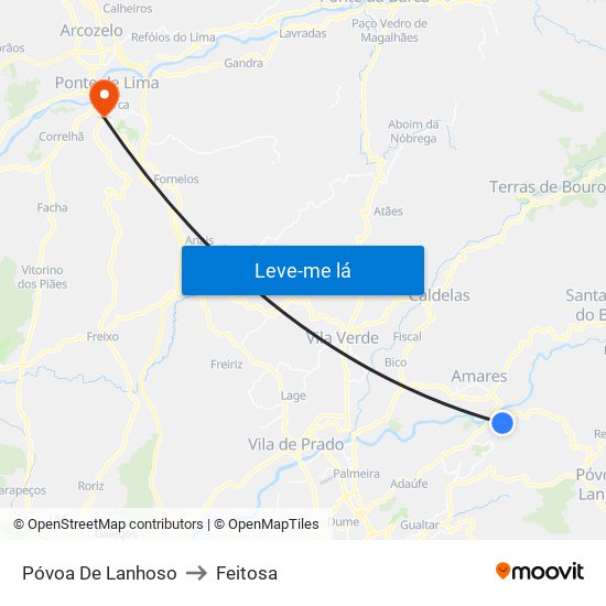 Póvoa De Lanhoso to Feitosa map