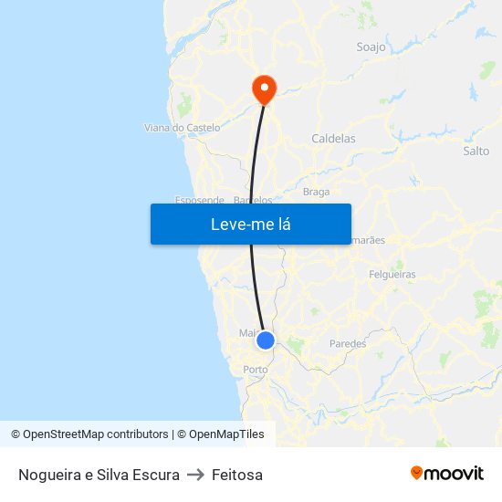 Nogueira e Silva Escura to Feitosa map