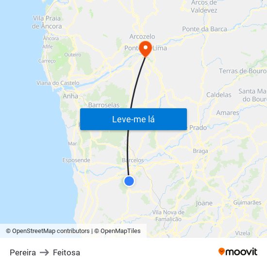 Pereira to Feitosa map