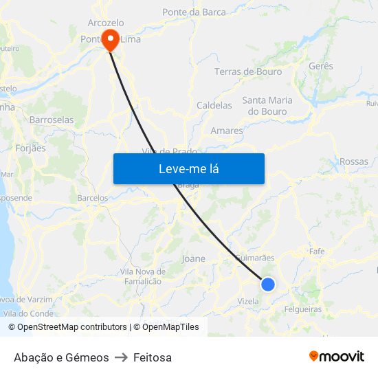 Abação e Gémeos to Feitosa map