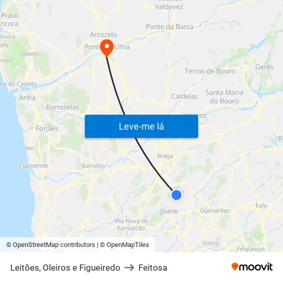 Leitões, Oleiros e Figueiredo to Feitosa map