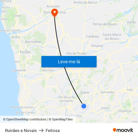 Ruivães e Novais to Feitosa map