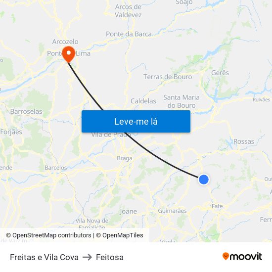 Freitas e Vila Cova to Feitosa map