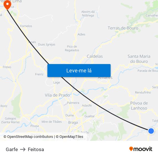 Garfe to Feitosa map