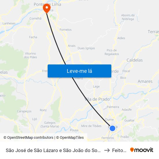 São José de São Lázaro e São João do Souto to Feitosa map