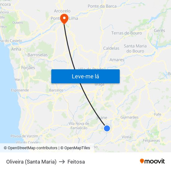 Oliveira (Santa Maria) to Feitosa map