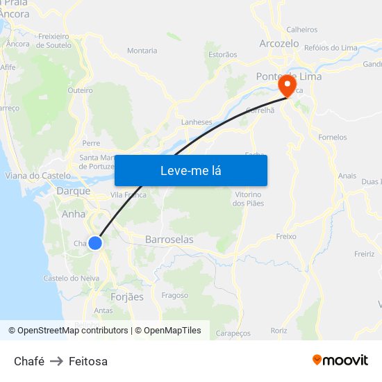 Chafé to Feitosa map