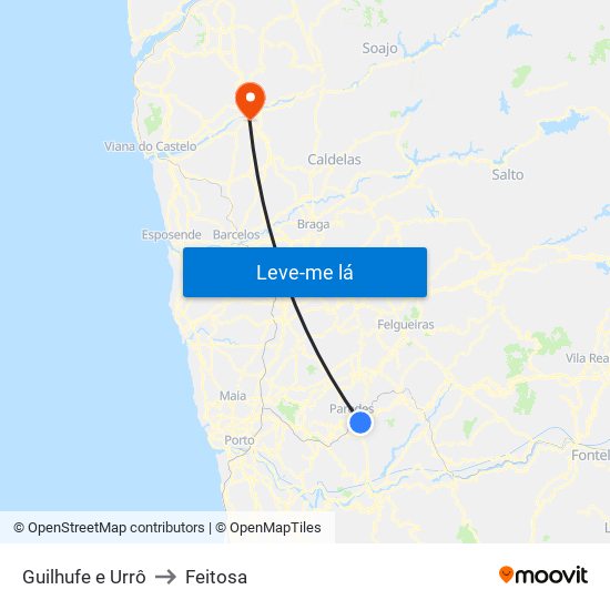 Guilhufe e Urrô to Feitosa map