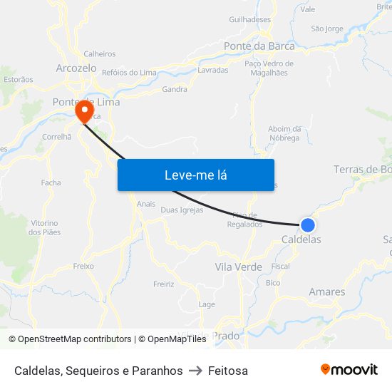 Caldelas, Sequeiros e Paranhos to Feitosa map