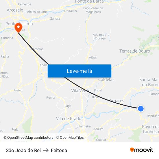 São João de Rei to Feitosa map